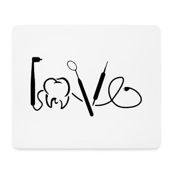 Zahnarzt Liebe Zahnmediziner Bohrer Zähne Geschenk - Mousepad (Querformat) - Weiß - Vorne