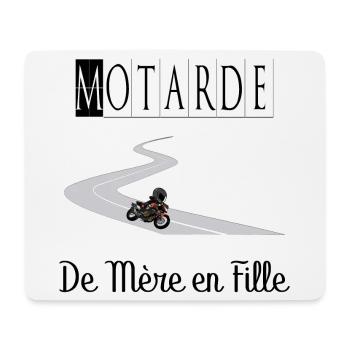 Motarde de Mère en Fille Moto - Tapis de souris (format paysage) - blanc - Devant