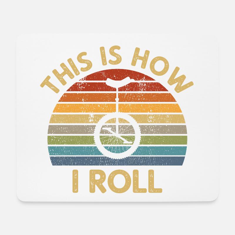 Retro Einrad Spruch Unicycle Bike Fahrrad Geschenk - Mousepad (Querformat) - Weiß