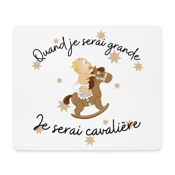 Quand je serai grande Je serai cavalière - Tapis de souris (format paysage) - blanc - Devant