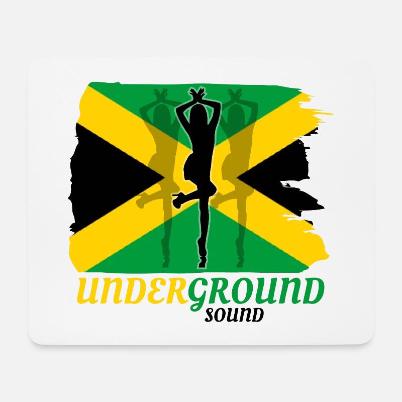 Untergrund Jamaika Flaggen-Sprint - Mousepad (Querformat) - Weiß