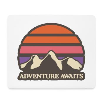 Mountains in retro sunset - Mouse Pad (horizontal) - white - Front