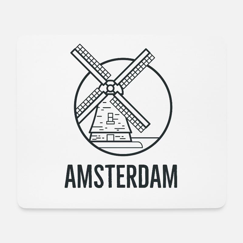 Amsterdam - Mousepad (Querformat) - Weiß