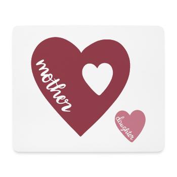 Cœur de Mère Double Cœur Amour Design - Tapis de souris (format paysage) - blanc - Devant