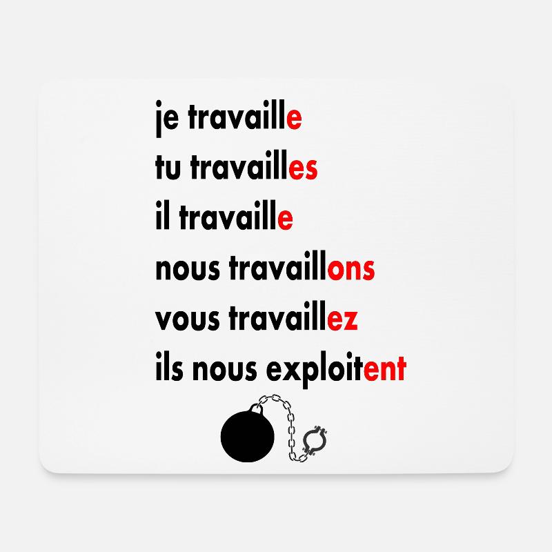 travailler - Tapis de souris (format paysage) - blanc