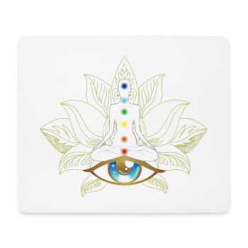 Chakren und Auge: Goldene Meditation - Mousepad (Querformat) - Weiß - Vorne