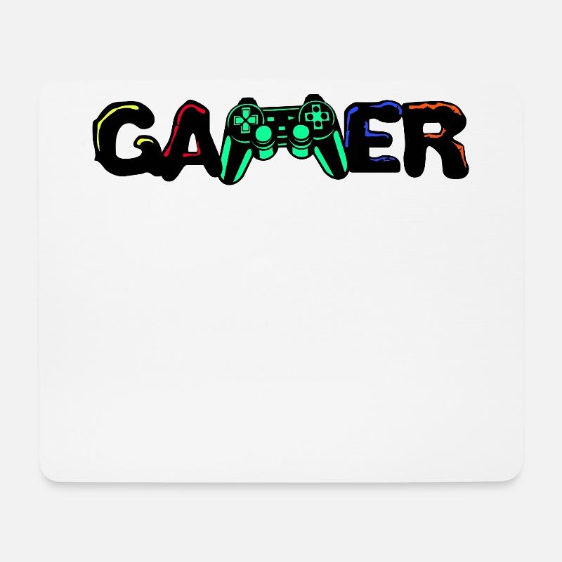 Gamer Games Zocker Controller Spielkonsole Spieler - Mousepad (Querformat) - Weiß