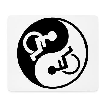 Rollstuhl Yin und Yang Rollstuhl Design * - Mousepad (Querformat) - Weiß - Vorne