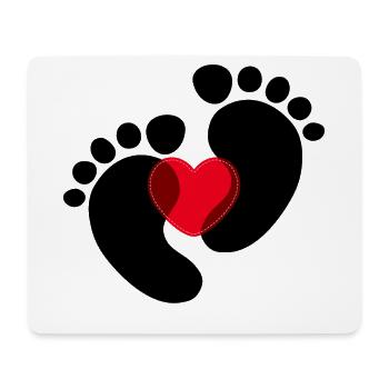 Herz Schwanger Babyfüße - Mousepad (Querformat) - Weiß - Vorne