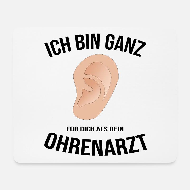Ohrenarzt HNO-Arzt ganz Ohr Geschenk lustig - Mousepad (Querformat) - Weiß
