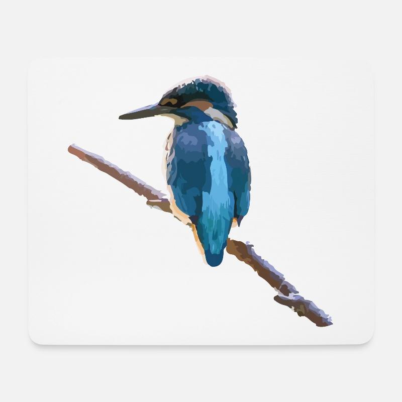 Eisvogel - Mousepad (Querformat) - Weiß