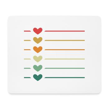 Line Heart Retro - Mouse Pad (horizontal) - white - Front