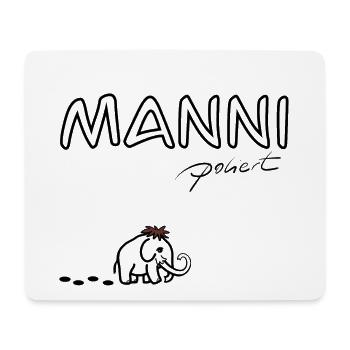 Manni das mürrische Mammut - Mousepad (Querformat) - Weiß - Vorne