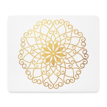 Gold Meditation Yoga Mandala Sonne Yogashirt India - Mousepad (Querformat) - Weiß - Vorne