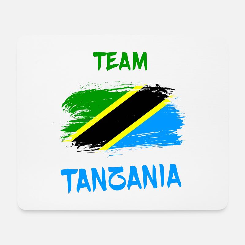 Team Tansania Flaggen Design - Mousepad (Querformat) - Weiß