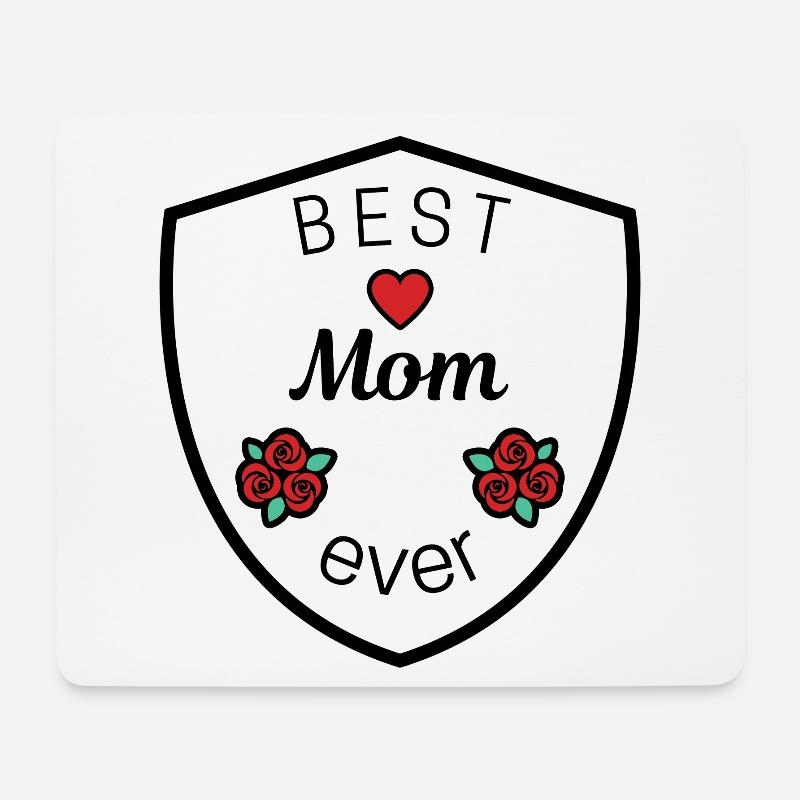best mom ever wappen schild wappen herz - Mousepad (Querformat) - Weiß