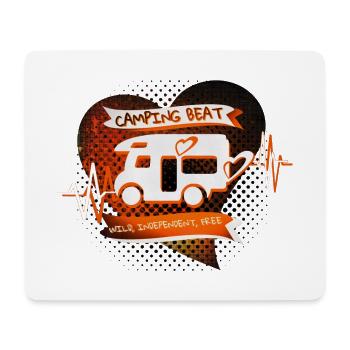 CAMPING BEAT - Herzschlag Orange Motorhome Camping - Mouse Pad (horizontal) - white - Front