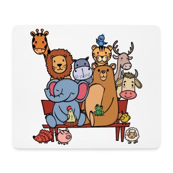 Tierwelt Lebewesen Bär Elefant Löwe Cool - Mousepad (Querformat) - Weiß - Vorne