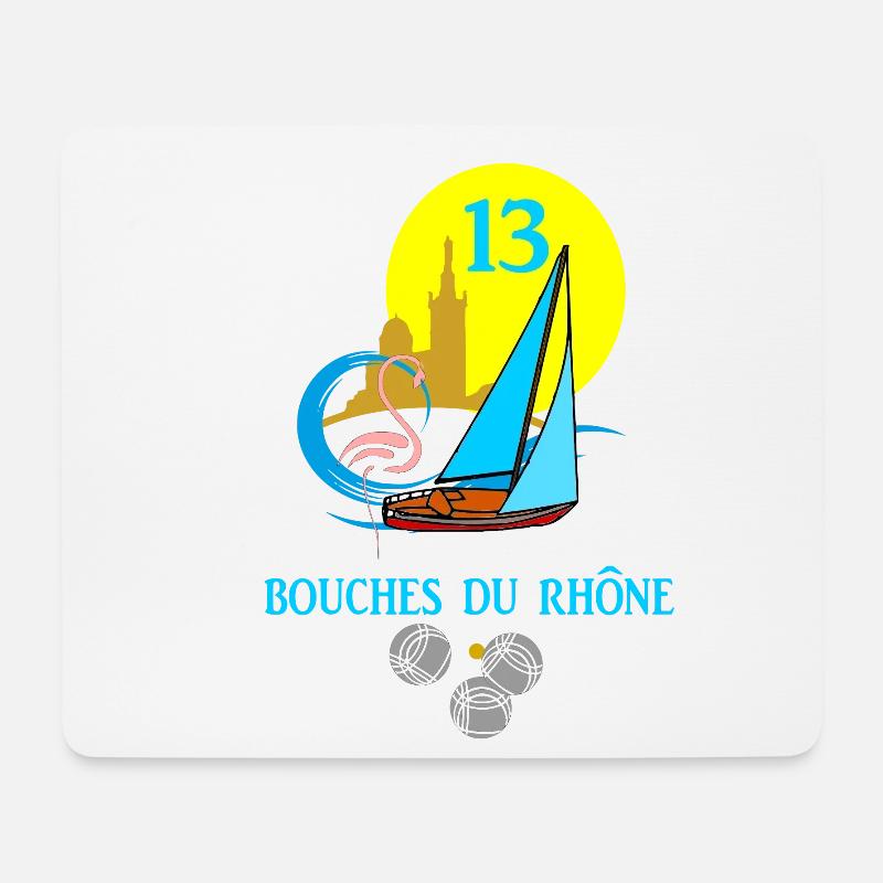 Bouches du rhône - Tapis de souris (format paysage) - blanc
