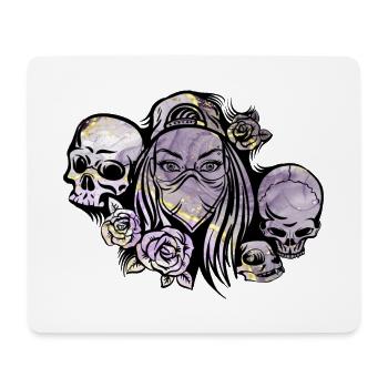 Woman Bandana Skulls Roses - Mouse Pad (horizontal) - white - Front