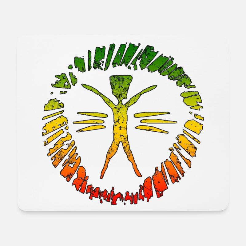 Hippie Reggae Sign with Gradient - Mouse Pad (horizontal) - white