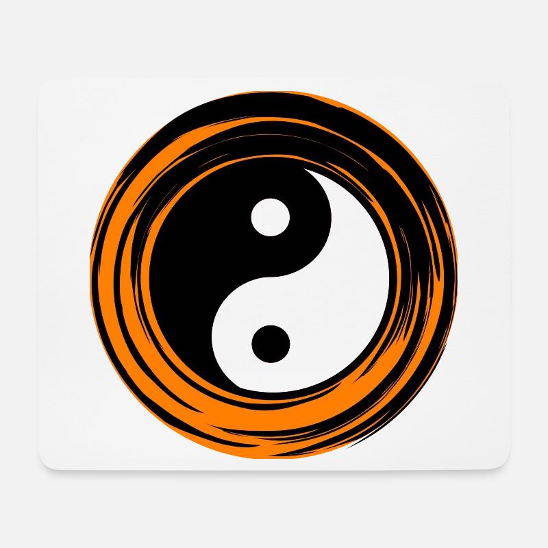 Yin-Yang orange - Mousepad (Querformat) - Weiß