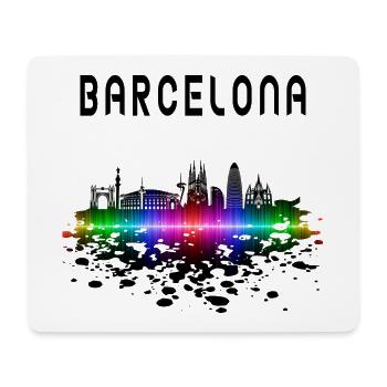Cadeau/design Splash Skyline de Barcelone - Tapis de souris (format paysage) - blanc - Devant
