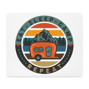 Vintage Retro lustige Camping Zitat Abzeichen Abenteuer - Mousepad (Querformat) - Weiß - Vorne