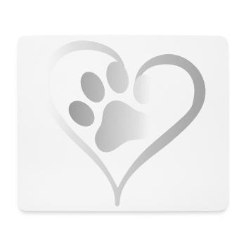 Katze mit Pfote in Herz Pfodenherz Pfotenherz - Mousepad (Querformat) - Weiß - Vorne