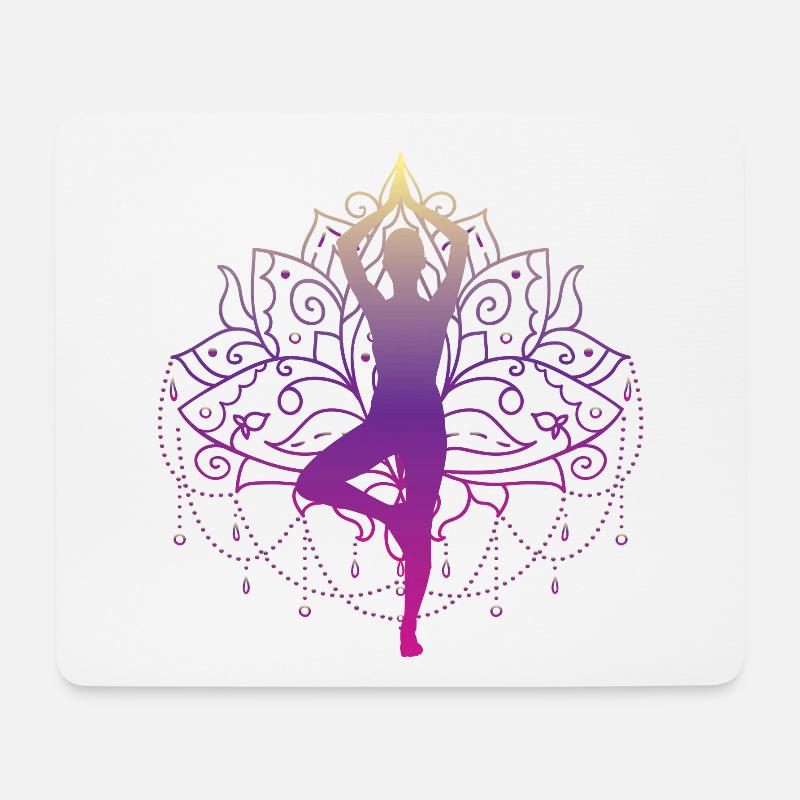 Yoga Baum Zen Mandala Meditation Namaste Geschenk - Mousepad (Querformat) - Weiß