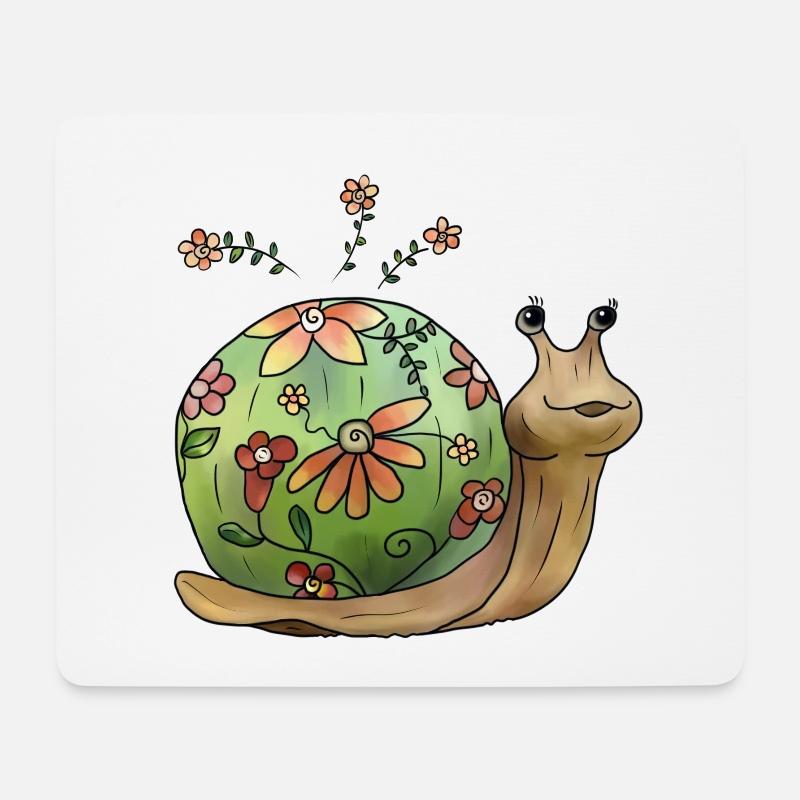 Blumenschnecke - Mousepad (Querformat) - Weiß