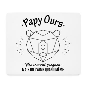 Papy ours - Tapis de souris (format paysage) - blanc - Devant