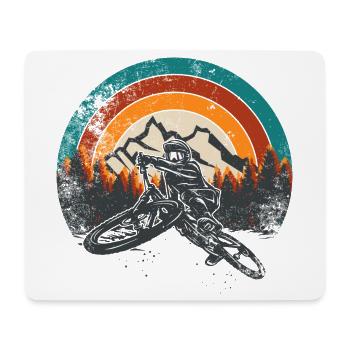 Retro Mountain MTB Sunset - Mousepad (Querformat) - Weiß - Vorne