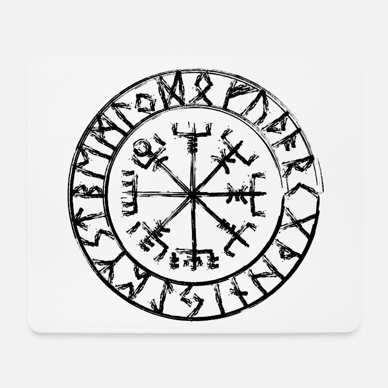 used Design - Vegvisir - Wegweiser - Runenkreis - Mousepad (Querformat) - Weiß
