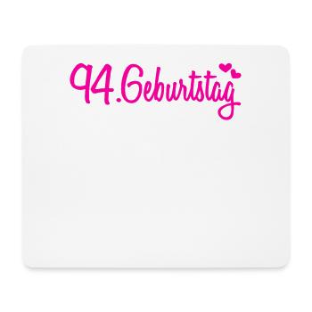 94 Geburtstag Gästebuch 94 Jahre Geschenk - Mousepad (Querformat) - Weiß - Vorne