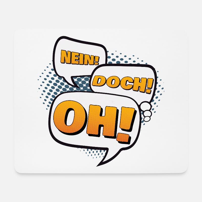 Nein! Doch! Oh! - Mousepad (Querformat) - Weiß