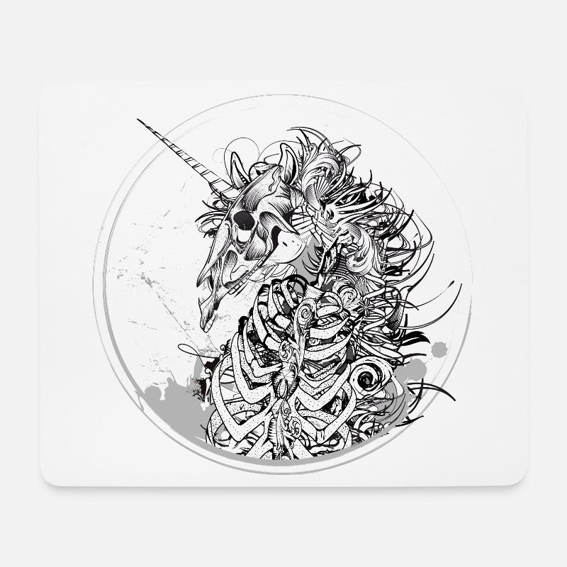 skeletonized unicorn extraordinary representation - Mouse Pad (horizontal) - white