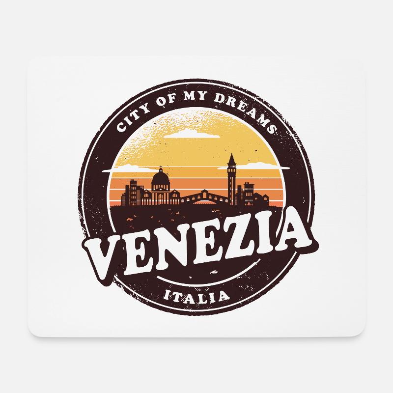 Venedig Vintage Skyline Design - Mousepad (Querformat) - Weiß