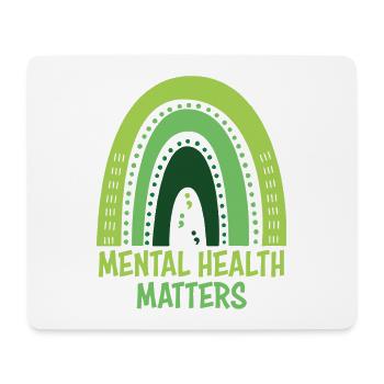 Mental Health Matters Green Rainbow - Mouse Pad (horizontal) - white - Front