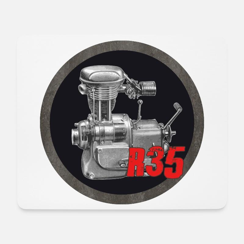 EMW R35 Oldtimer Motorrad - Mousepad (Querformat) - Weiß