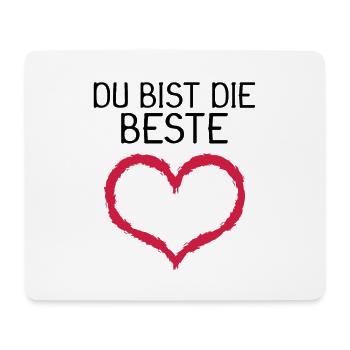 Du bist die Beste Herz Geschenk - Mousepad (Querformat) - Weiß - Vorne