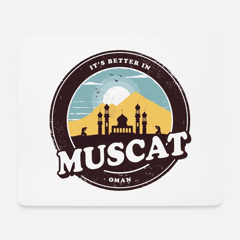 Maskat Oman Moschee Design - Mousepad (Querformat) - Weiß