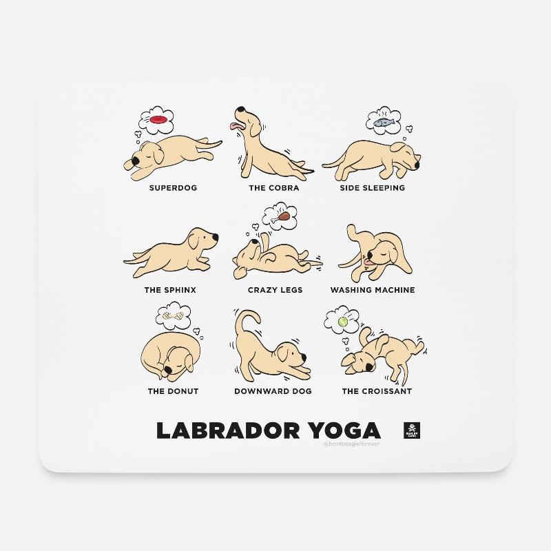 LABRADOR YOGA BEIGE - Mousepad (Querformat) - Weiß