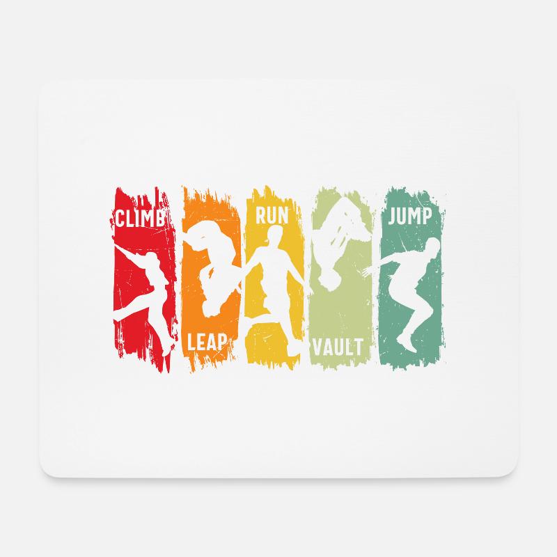 Parkour Escalade Saut en course libre Saut en saut - Tapis de souris (format paysage) - blanc