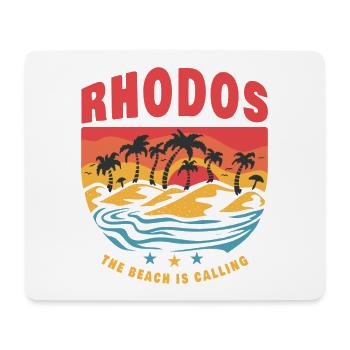 Rhodes Greece Beach Design - Mouse Pad (horizontal) - white - Front