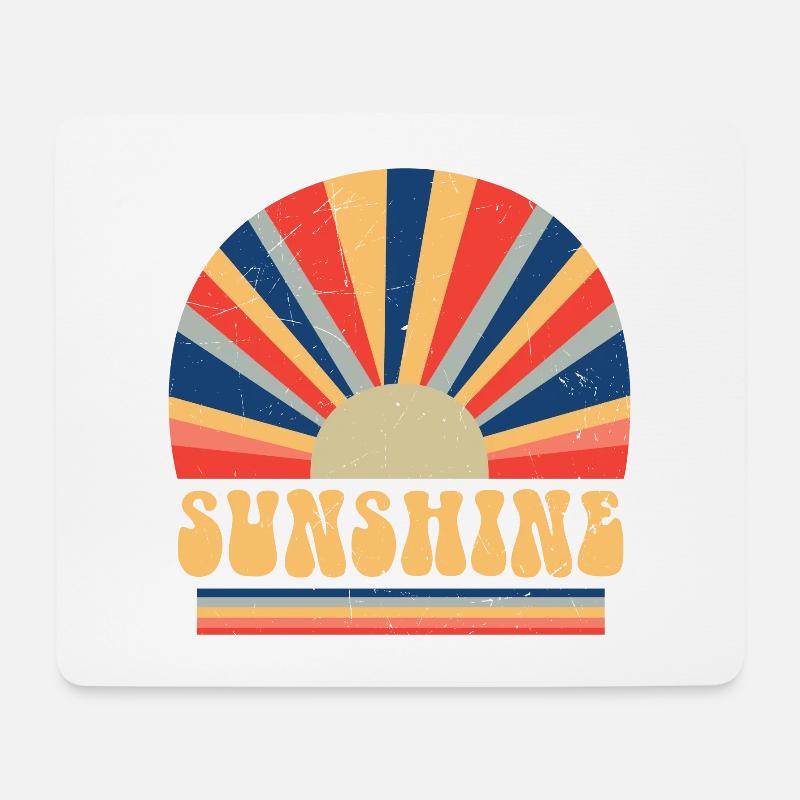 Retro 70s Style Hippie Sunshine - Mouse Pad (horizontal) - white