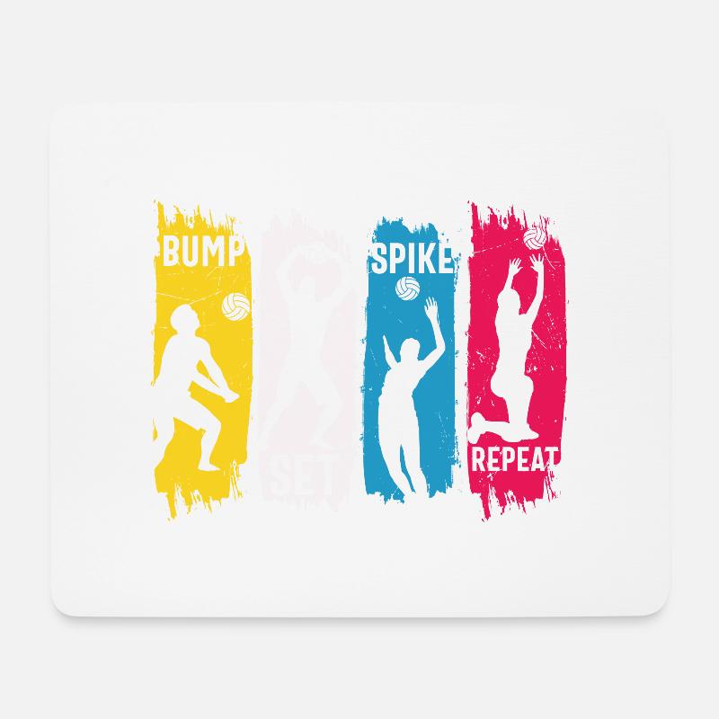 Volleyball Bump Set Spike Wiederholung - Mousepad (Querformat) - Weiß