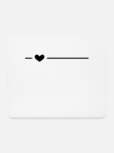 Linie Herz Schwarz - Mousepad (Querformat) - Weiß