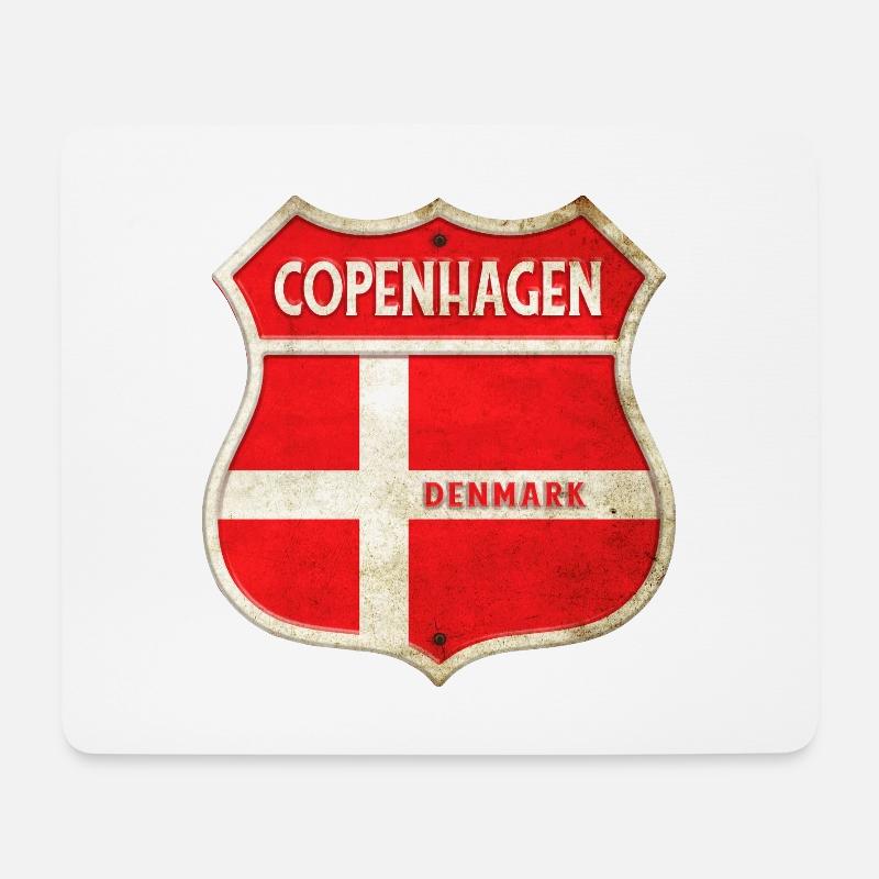 Kopenhagen Dänemark Wappen Flaggen Design - Mousepad (Querformat) - Weiß