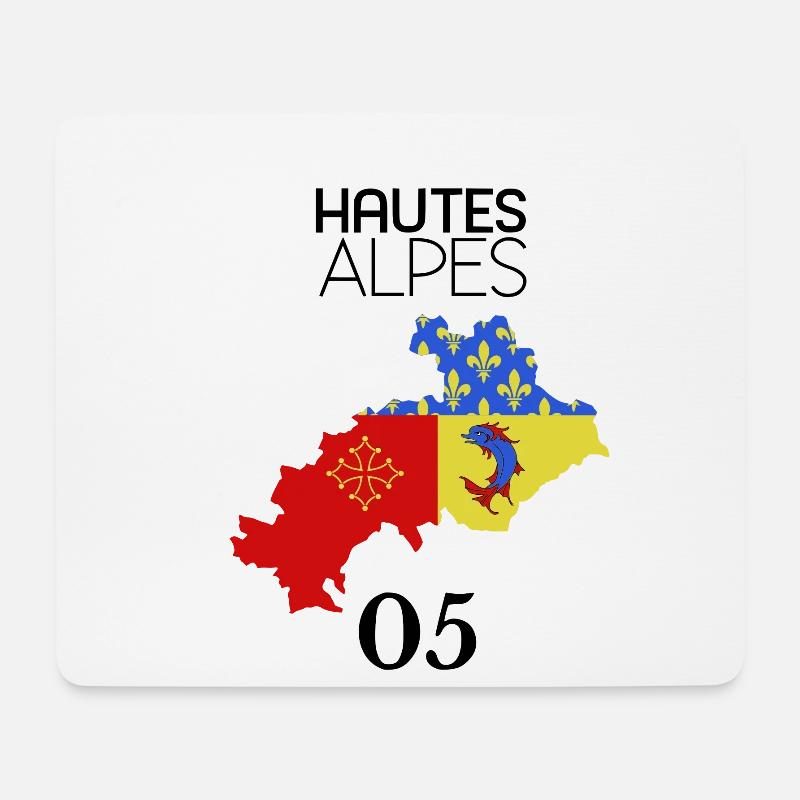 Hautes-Alpes - Mousepad (Querformat) - Weiß